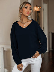 V-Neck Drop Shoulder Top - Cute Little Wish