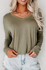 V-Neck Dropped Shoulder T-Shirt - Cute Little Wish