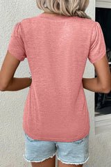 V-Neck Petal Sleeve T-Shirt - Cute Little Wish