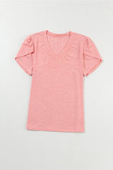 V-Neck Petal Sleeve T-Shirt - Cute Little Wish