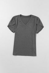 V-Neck Petal Sleeve T-Shirt - Cute Little Wish