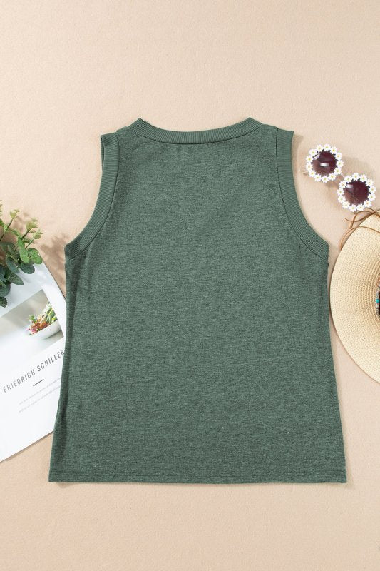 V-Neck Wide Strap Tank - Cute Little Wish