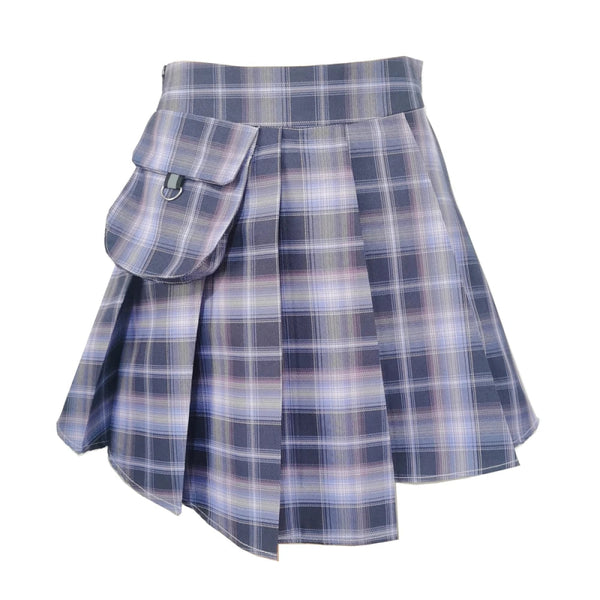 Women's Irregular Kawaii High Waist Pleated Mini Skirt