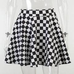 Y2K Aesthetic Checkered High Waist Skirt - Cute Little Wish