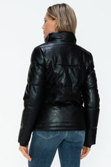 YMI Pocketed Zip Up Turtleneck Puffer Jacket