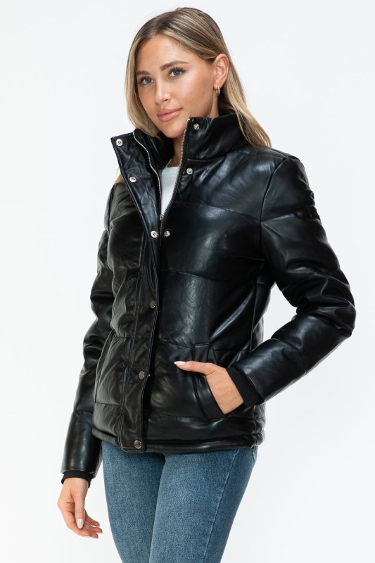 YMI Pocketed Zip Up Turtleneck Puffer Jacket